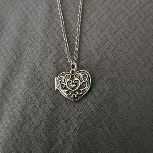 James Avery Silver Heart Locket Necklace
